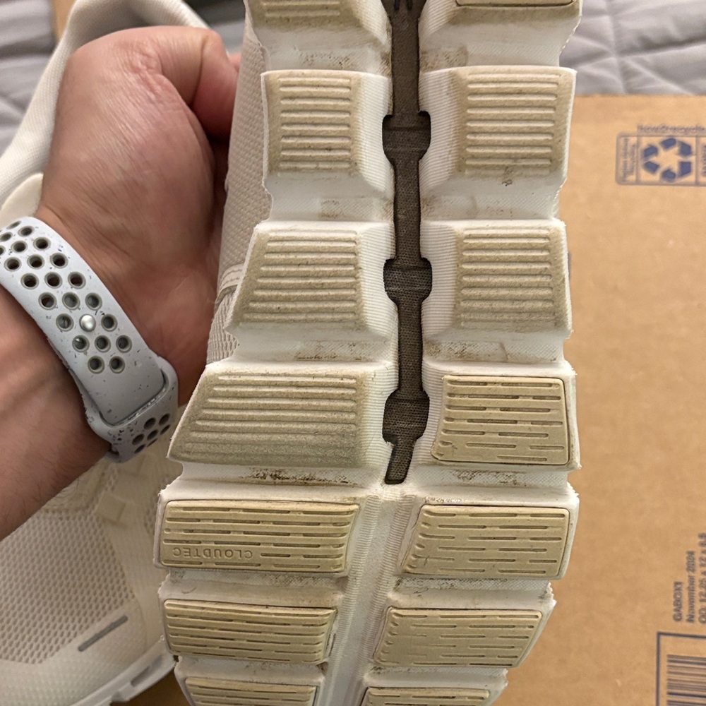 On Running Men's Sneakers in Cream/White - Picture 6 of 9